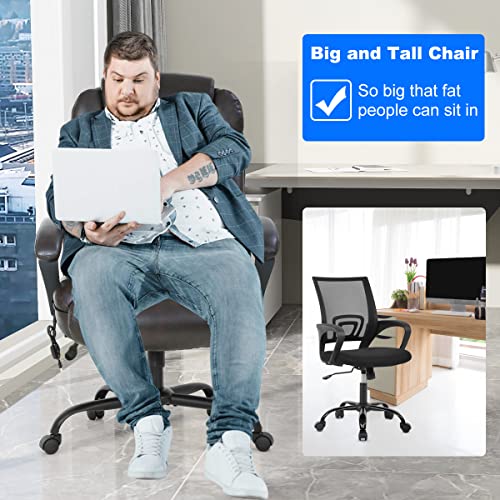 Big and Tall 500lbs Office Chair, Ergonomic Desk Chair,Wide Seat PU Leather Executive Chair with Lumbar Support,High Back Computer Chair,Swivel Task Chair for Heavy People Women,Brown