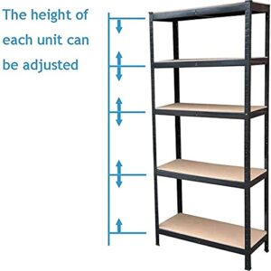 QiMu 5-Tier Heavy Duty Metal Shelving,Metal Storage Shelves, Heavy Duty Shelves Organization Multipurpose Shelf Adjustable Garage Storage Shelves,70.8" x 35.4" x 15.7"