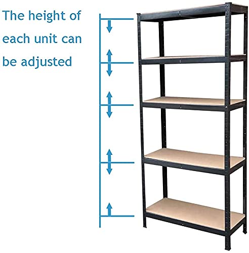 QiMu 5-Tier Heavy Duty Metal Shelving,Metal Storage Shelves, Heavy Duty Shelves Organization Multipurpose Shelf Adjustable Garage Storage Shelves,70.8" x 35.4" x 15.7"