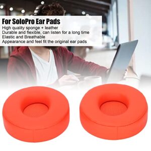 2pcs Headphone Cushion, for SoloPro Ear Pads Elastic Wireless On Ear Headphones Pads Durability Low Noise Replacement Earpad Cover(red)