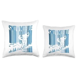 Snowmobile and Snowmobiler Gifts Snowmobiling Throw Pillow, 16x16, Multicolor