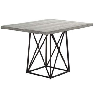 pemberly row contemporary 48" rectangle reclaimed wood top metal base dining table in gray and black