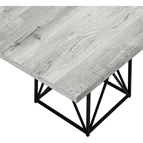 Pemberly Row Contemporary 48" Rectangle Reclaimed Wood Top Metal Base Dining Table in Gray and Black