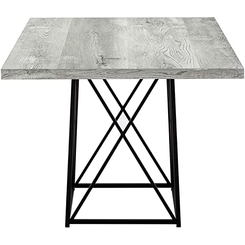 Pemberly Row Contemporary 48" Rectangle Reclaimed Wood Top Metal Base Dining Table in Gray and Black