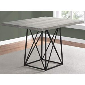 Pemberly Row Contemporary 48" Rectangle Reclaimed Wood Top Metal Base Dining Table in Gray and Black
