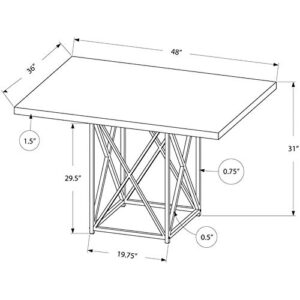 Pemberly Row Contemporary 48" Rectangle Reclaimed Wood Top Metal Base Dining Table in Gray and Black