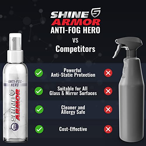 SHINE ARMOR Graphene Ceramic Coating Spray Highly Concentrated for Vehicle Paint Protection and Shine with Hydrophobic Top Coat Technology & Anti Fog Hero Microfiber Cloth Windshield Glasses Spray