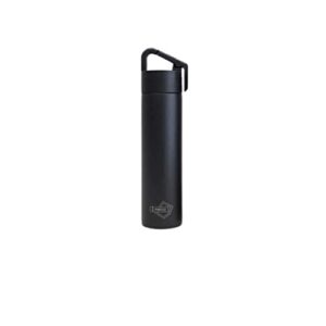 poketle personal insulated bottle with hanging carabiner, outdoor portable bottle, tall 180ml, charcoal gray