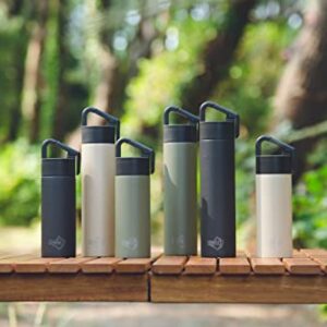 Poketle Personal Insulated Bottle with Hanging Carabiner, Outdoor Portable Bottle, Tall 180ml, Charcoal Gray