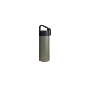 poketle personal insulated bottle with hanging carabiner, outdoor portable bottle tumbler, small 120ml, olive