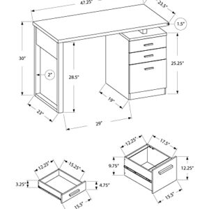 Monarch Specialties 7691 Computer Desk, Home Office, Laptop, Left, Right Set-up, Storage Drawers, 48" L, Work, Laminate, Contemporary, Modern Desk-48 Facing, 47.25" L x 23.5" W x 30" H, Black/Black