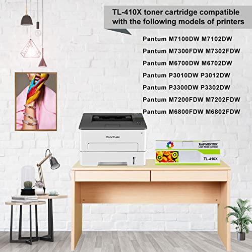 RapmininK TL-410X Black Pantum Replacement Toner Cartridge Compatible with Pantum P3012DW,P3302DW,M6702DW,M7102DW,M6800FDW,M6802FDW,M7200FDW,M7202FDW,M7300FDW Series Printers-2 Pack