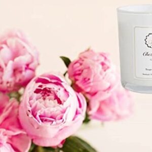 Chez Juju Natural Soy Wax Candle | Peony & Blush Suede | Luxurious Scented Candle Fragrance Aromatherapy | Clean Burning | Handcrafted | Plant-Based Vegan Eco Friendly | Pure Fine Essential Oils