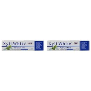 now solutions, xyliwhite™ toothpaste gel, platinum mint, cleanses and whitens, fresh taste (pack of 2)