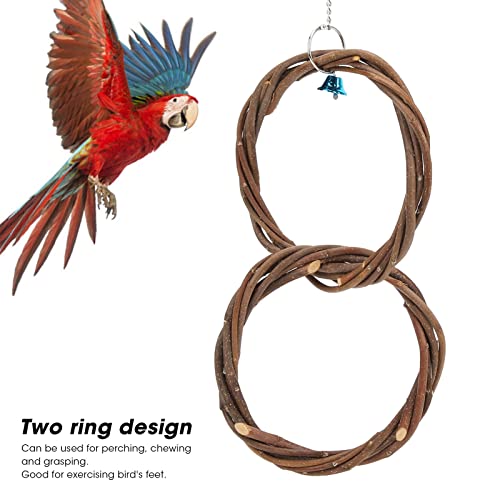 Bird Toys, Bird Cage Hammock Swing Bird Double Swing Training Entertaining Your Parakeet Bird Perches for Small Parakeets Cockatiels(Double Ring Swing)