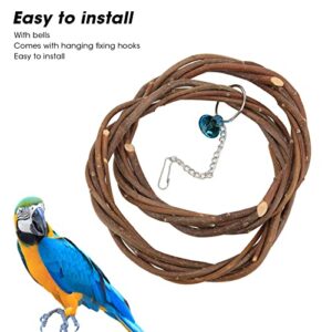 Bird Toys, Bird Cage Hammock Swing Bird Double Swing Training Entertaining Your Parakeet Bird Perches for Small Parakeets Cockatiels(Double Ring Swing)