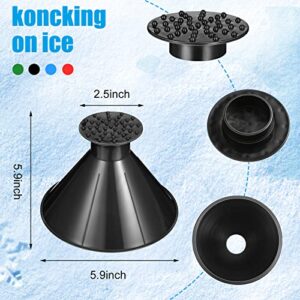 Hicarer 4 Pack Magical Ice Scraper Round Snow Scraper Funnel Car Snow Removal Shovel Tool Cone Magic Car Ice Scraper Winter Car Accessories for Car Windshield Window Vehicle Truck Automotive