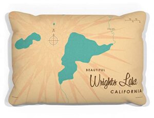 wrights lake california canvas throw pillow for couch or sofa at home & office by lakebound 13" x 19".