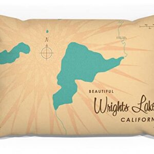 Wrights Lake California Canvas Throw Pillow for Couch or Sofa at Home & Office by Lakebound 13" x 19".
