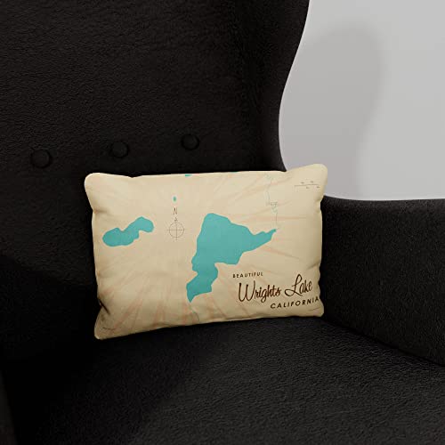 Wrights Lake California Canvas Throw Pillow for Couch or Sofa at Home & Office by Lakebound 13" x 19".
