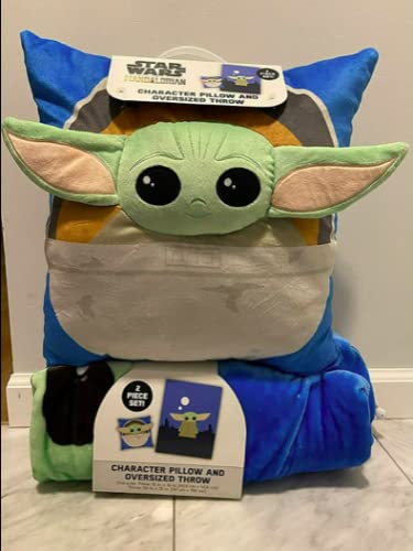 StWars Star Wars Mandalorian The Child Character Pillow and Oversized Throw