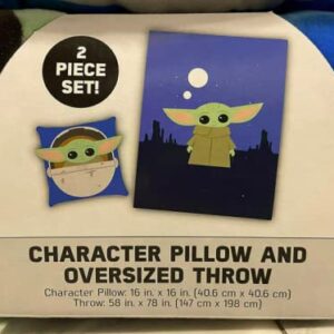 StWars Star Wars Mandalorian The Child Character Pillow and Oversized Throw