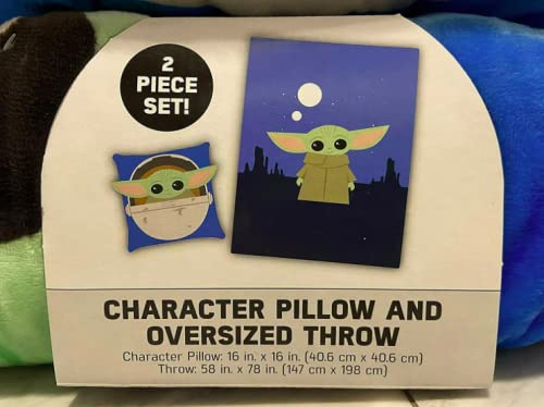 StWars Star Wars Mandalorian The Child Character Pillow and Oversized Throw