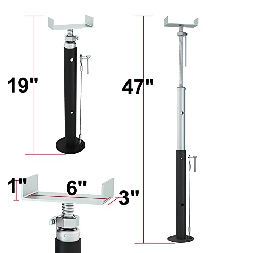 2pcs Heavy Duty RV Slide Out Support Jacks Adjusts from 19" to 47", 5000lb Capacity for RV, Camper and Travel Trailer. (19" to 47")