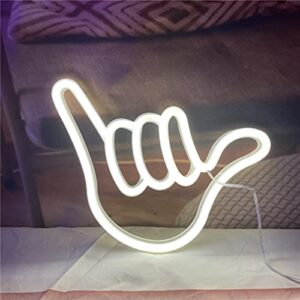 led Hand Shape Finger Neon Sign Lights Decorative Neon Lights for Home Bedroom Bar Restaurant Christmas Birthday Party Gift Art Wall Decoration Light-White