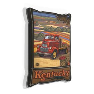 Kentucky Truck Canvas Throw Pillow for Couch or Sofa at Home & Office from Travel Artwork by Artist Paul A. Lanquist 13" x 19".