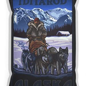 Iditarod Alaska Sled Dogs Canvas Throw Pillow for Couch or Sofa at Home & Office from Travel Artwork by Artist Paul A. Lanquist 13" x 19".