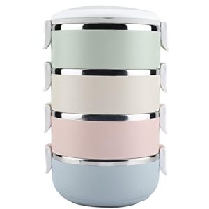 haofy stainless steel lunch box portable stainless steel lunch box container bento box food container(four layers 2800ml)