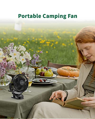 Dorobeen Clip Fan, 6 Inch Mini Quiet Desk Fan, 5000mAh USB Rechargeable Battery Operated Clip on Fan, USB Desk Fan, Portable Personal Small Fan For Desk,Office,Golf Cart