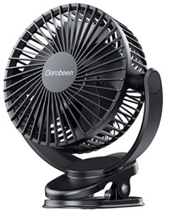 dorobeen clip fan, 6 inch mini quiet desk fan, 5000mah usb rechargeable battery operated clip on fan, usb desk fan, portable personal small fan for desk,office,golf cart