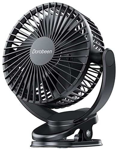 Dorobeen Clip Fan, 6 Inch Mini Quiet Desk Fan, 5000mAh USB Rechargeable Battery Operated Clip on Fan, USB Desk Fan, Portable Personal Small Fan For Desk,Office,Golf Cart