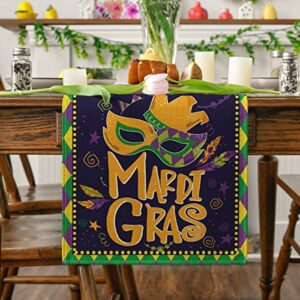 Artoid Mode Mask Carnival Mardi Gras Table Runner, Seasonal Festival Holiday Kitchen Dining Table Decoration for Indoor Outdoor Home Party Decor 13 x 72 Inch