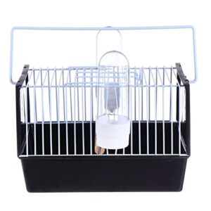 iplusmile Metal Bird Carrier Travel Cage Portable Bird Cage Travel Parrot Cage Parrot Cage Outing Bird Carrying Cage for Bird Cockatiel Conure Parakeet, Black 21x12x14cm