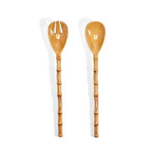 two's company bamboo touch accent salad servers, set of 2