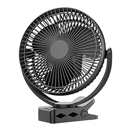 Clip Fan, 8 Inch Mini Quiet Desk Fan, 10000mAh USB Rechargeable Battery Operated Clip on Fan, USB Desk Fan, Portable Personal Small Fan For Desk, Office,Golf Cart