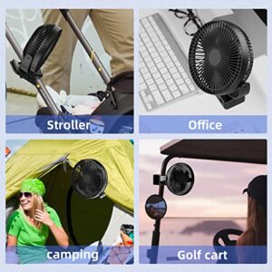 Clip Fan, 8 Inch Mini Quiet Desk Fan, 10000mAh USB Rechargeable Battery Operated Clip on Fan, USB Desk Fan, Portable Personal Small Fan For Desk, Office,Golf Cart