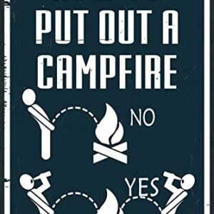 Sokomurg Funny 8"x12" Retro Vintage Indoor How to Put Out a Campfire Metal Aluminum Sign Christmas Coffee Garage Kitchen Bar Pub Club Home Wall Decor Outdoor Art Sign Post Gifts for Man Friends