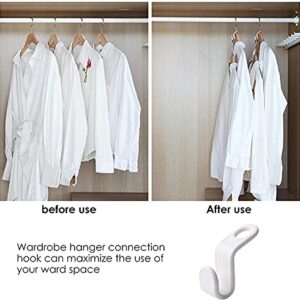 WYBF 50Pcs Clothes Hanger Connector Hooks - Drop Connecting Hanger Hooks,Space-Saving Hanger Extender Clips,Outfit Hangers Suitable for Christmas Home Bedroom Decorations