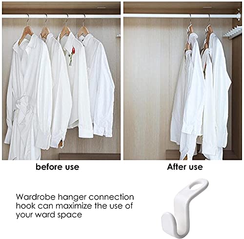 WYBF 50Pcs Clothes Hanger Connector Hooks - Drop Connecting Hanger Hooks,Space-Saving Hanger Extender Clips,Outfit Hangers Suitable for Christmas Home Bedroom Decorations