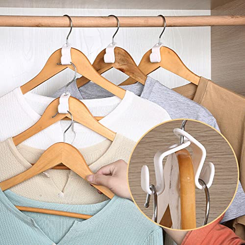 WYBF 50Pcs Clothes Hanger Connector Hooks - Drop Connecting Hanger Hooks,Space-Saving Hanger Extender Clips,Outfit Hangers Suitable for Christmas Home Bedroom Decorations