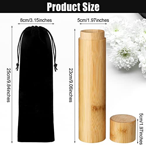 Scattering Urns Bamboo Scattering Cremation Small Urns Mini Bamboo Spreading Funeral Urn Tube Keepsake Urn with Black Velvet Bag Scattering Urns Human Ashes Caskets for Humans PET Dog Cat Ashes