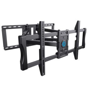 pipishell tv wall mount bracket full motion for 50-90 inch oled qled flat curved tv with 29 inch extension articulating arm swivel tilt level, max vesa 800x400mm up to 132 lbs fits 16/18/24 inch studs