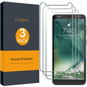 coolpow 【 3 pack】 designed for zte gabb z2 screen protector tempered glass film,9h hardness, ultra hd, scratch resistant, easy install, case friendly
