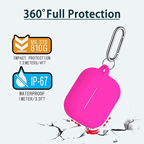 MHYALUDO AirPods 3 Case Cover, Soft Silicone Protective Case Skin for Airpods 3rd Generation 2021 Charging Case with Keychain，Front LED Visible-Rose Pink