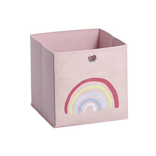 Zeller Rosy Rainbow 14427 Storage Box Fleece Approx. 28 x 28 x 28 cm Pink