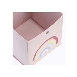 Zeller Rosy Rainbow 14427 Storage Box Fleece Approx. 28 x 28 x 28 cm Pink